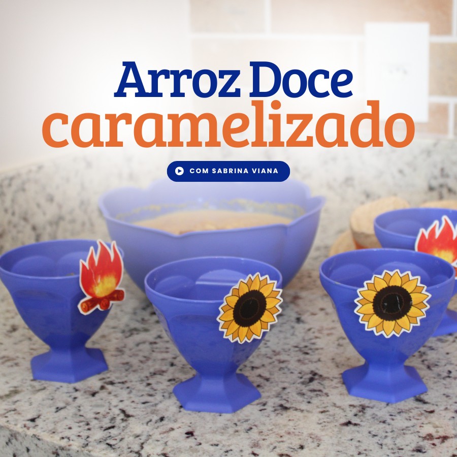 Receita Arroz Doce Caramelizado com Plásticos Santana